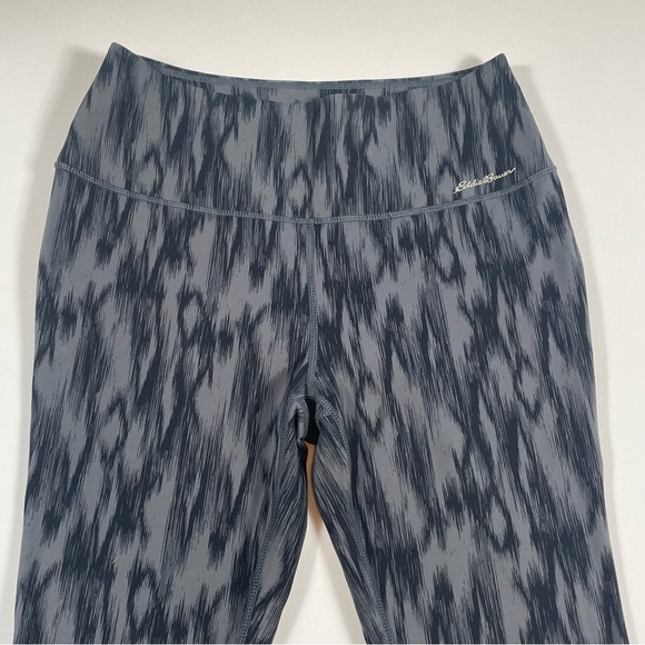 Eddie Bauer High-Rise Active Leggings Gray Black Ikat Print Size M - Picture 2 of 9